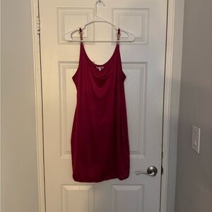 pink and gold mini dress